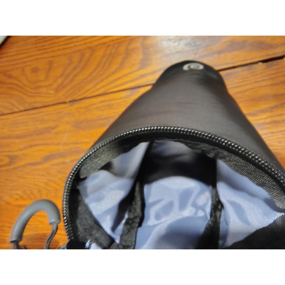 Black Insulated Water Bottle Carrier Sleeve Zippered Pouch Spiral Logo